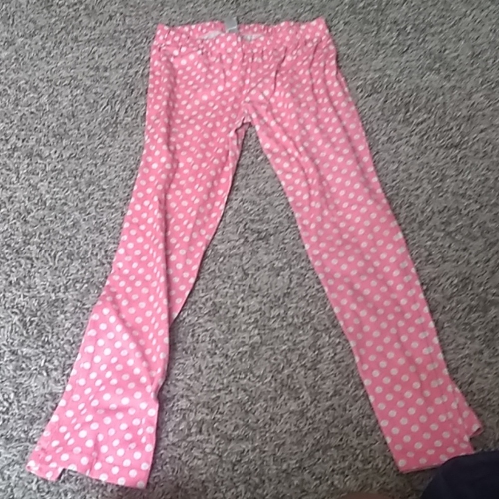 Polka dot pink and white pajama pants